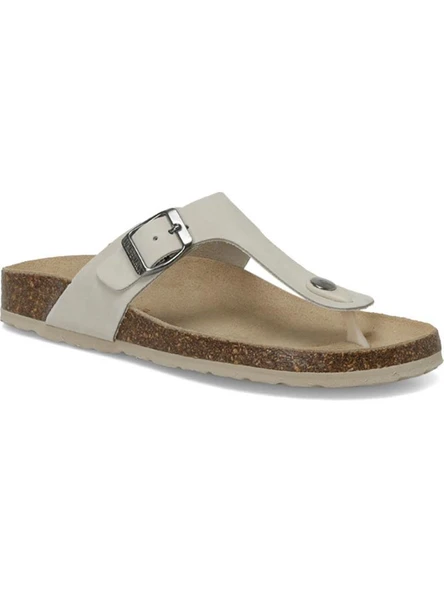 LUMBERJACK JOLIE P 4FX HAKİKİ DERİ BEYAZ PARMAK ARASI COMFORT TERLİK