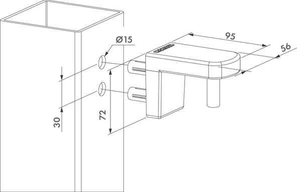 Locinox Kompakt, 2 yönlü 90° menteşe - 2
