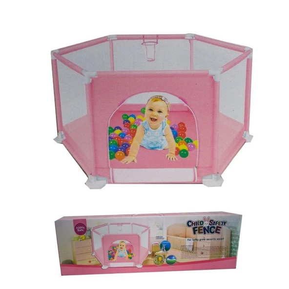 Çocuk Oyun Havuzu Güvenli Çocuk Çiti  Oyun Oynama Alanı - Pembe