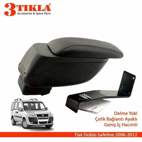 Fiat Doblo SafeLine 2006-2012 Geniş Hacimli  Delmesiz Çelik Ayaklı  Kolçak Kol Dayama