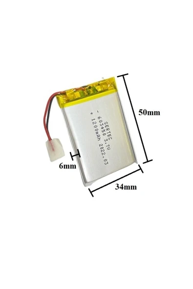 Sertec 603450 3.7v 1200 Mah Lityum Polimer Pil 1.5a (drone Için Uygun Değildir)