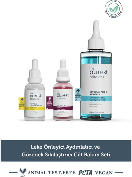 The Purest Solutions Leke Önleyici, Aydınlatıcı ve Gözenek Sıkılaştırıcı Cilt Bakım Seti TPS112 - 3