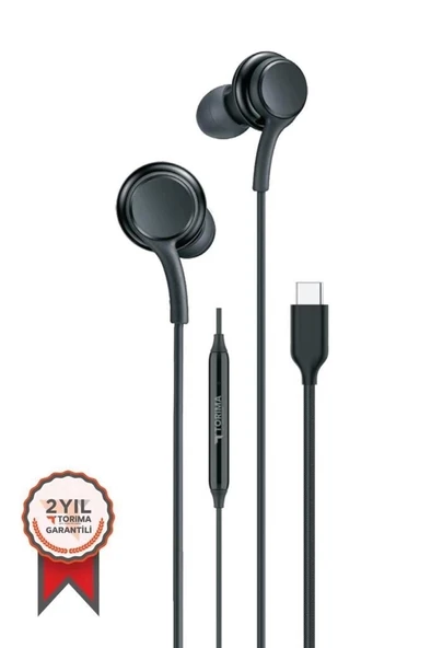 S11+ Kablolu Kulaklık Type-c Telefon Uyumlu Type-c Jak Kulaklik Siyah
