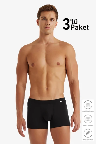 Blackspade 9310 Erkek 3'lü Ekonomik Paket %94 Modal Silver Boxer