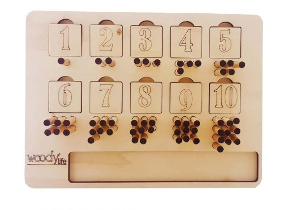 Woodylife Montessori Rakamları Ve Sayıları Öğreniyorum Domino Oyunu Seti
