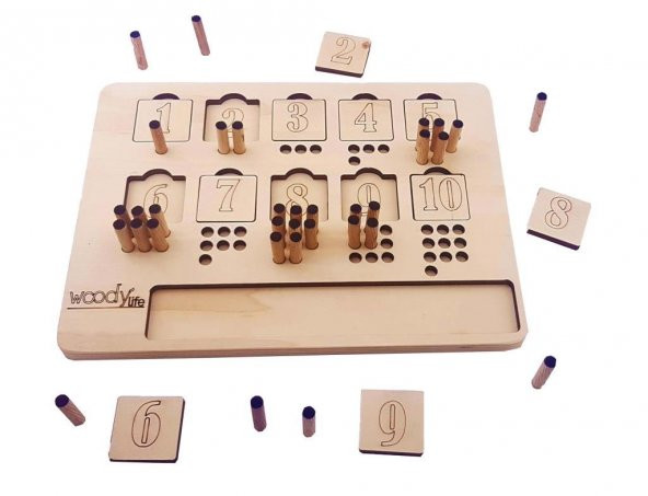 Woodylife Montessori Rakamları Ve Sayıları Öğreniyorum Domino Oyunu Seti - 4