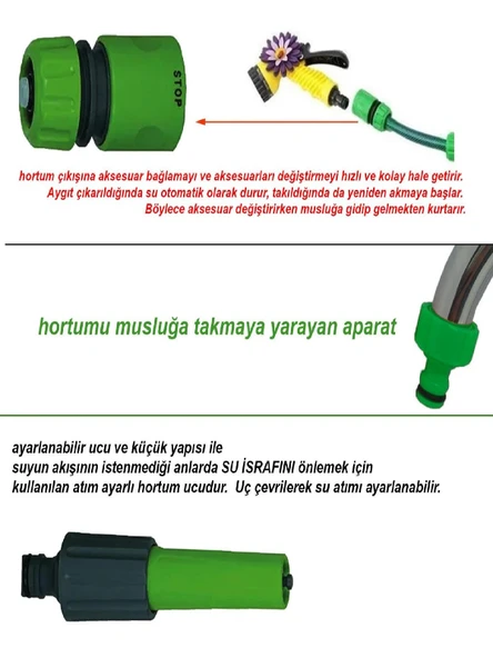 MRDIY Hortum Sulama Başlığı 4'lü Set - Yeşil - 3