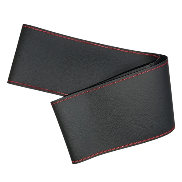 DİKİŞLİ DİREKSİYON KILIFI SİYAH DERİ KIRMIZI DİKİŞLİ FIAT TİPO İÇİN - Resim 2