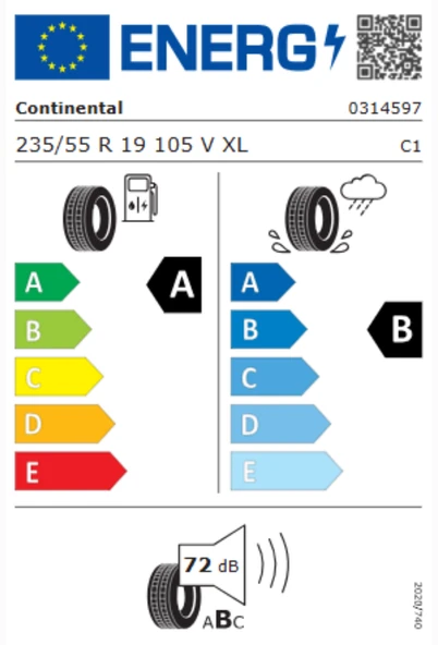Continental 235/55R19 105V XL EcoContact 6 Volvo(VOL) 4x4 Yaz Lastiği (Üretim Yılı:2024) - Resim 2