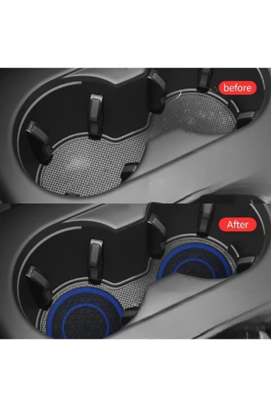 2 Adet Silikon Araç İçi Bardak Tutucu Altlık Kahve Karton Bardak Tutucu Kaymaz Mat Altlığı 7 cm - Resim 5