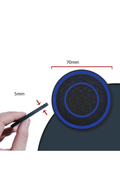 2 Adet Silikon Araç İçi Bardak Tutucu Altlık Kahve Karton Bardak Tutucu Kaymaz Mat Altlığı 7 cm - Resim 3