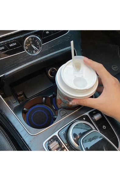2 Adet Silikon Araç İçi Bardak Tutucu Altlık Kahve Karton Bardak Tutucu Kaymaz Mat Altlığı 7 cm - Resim 8
