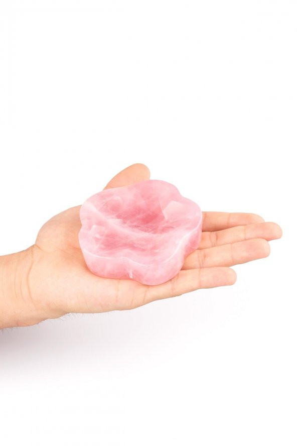 Pembe Kuvars Doğal Taş İçi Oyuk Parça - 3
