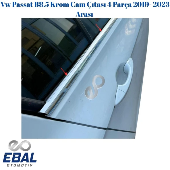 Vw Passat B8.5 Krom Cam Çıtası 4 Parça 2019- 2023 Arası Paslanmaz Çelik - Resim 3