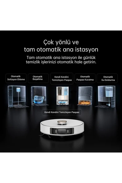L20 Ultra Robot Süpürge Beyaz, Otomatik Paspas Çıkarma Ve Kaldırma, Yıkama Ve Kurutma, 7000pa Emiş - 5