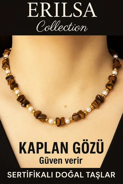 Sertifikalı Kırık Taşlı Model İnci – Kaplan Gözü Taşı Kolye – Koruma ve Güç Enerjisi ürün görseli