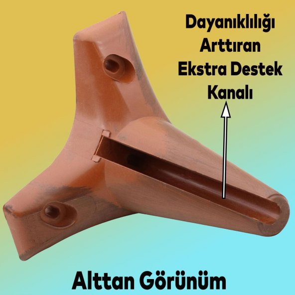 Aspen Lüx Mobilya Kanepe Sehpa Ünite Koltuk Ayağı Ahşap Desenli 12 cm Kahverengi Baza Ayak - 4