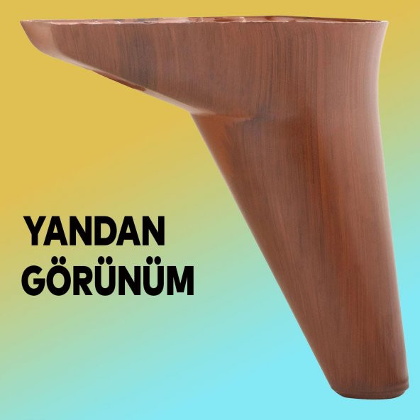 Aspen Lüx Mobilya Kanepe Sehpa Ünite Koltuk Ayağı Ahşap Desenli 12 cm Kahverengi Baza Ayak - 6
