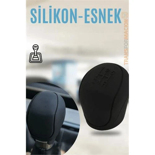 Siyah Silikon Esnek Her Araca Vites Topuzu