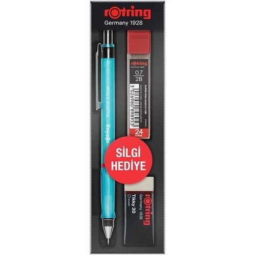 ROTRING VİSUCLİCK +MİN SİLGİ OKUL SETİ 0,7mm MAVİ