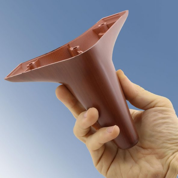 Aspen Lüx Mobilya Kanepe Sehpa Ünite Koltuk Ayağı Ahşap Desenli 12 cm Kahverengi Baza Ayak (4 ADET) - 2