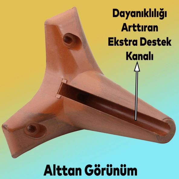 Aspen Lüx Mobilya Kanepe Sehpa Ünite Koltuk Ayağı Ahşap Desenli 12 cm Kahverengi Baza Ayak (4 ADET) - 4