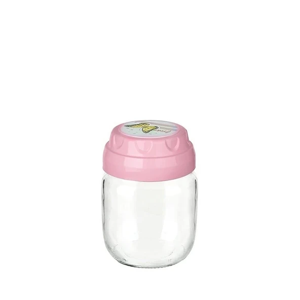 3lü Set Vintage Dekoratif Desenli Cam Kavanoz 425ml - 14,3 Oz - 2
