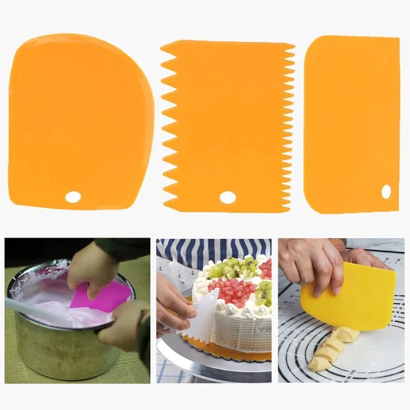 Hamur Şekillendirici Kesici Kazıyıcı Pasta Kek Dekorasyon Seti - 2