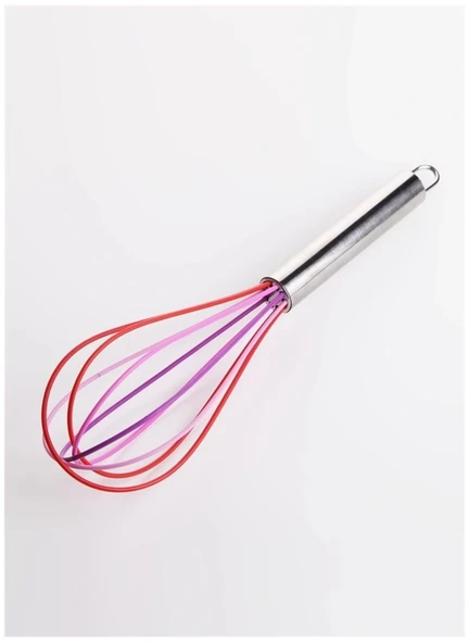 Silikon Çırpıcı Metal Saplı Renkli Çırpma Teli - 4