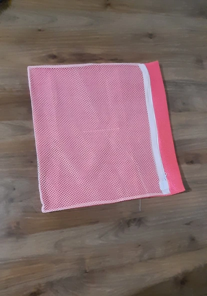 Pembe Fermuarlı - Hassas Çamaşır Terlik  Ayakkabı Yıkama Filesi Büyük Boy - 2