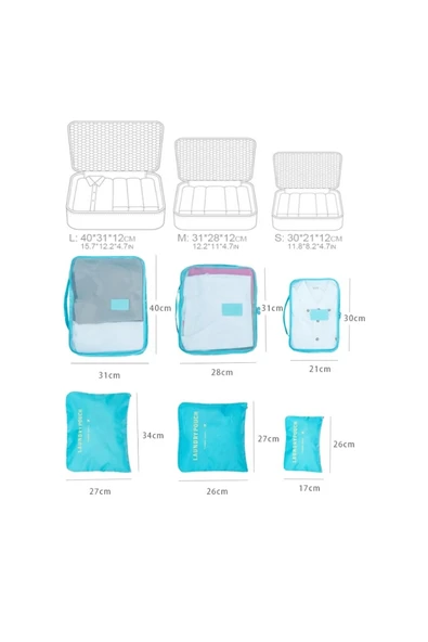 Bebek Anne Hastane Çantası Düzenleyici Organizer 6 Parça Set - 5