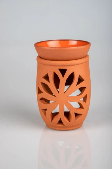 Lotus Çiçeği  El Yapımı Çömlek Buhurdanlık Tütsülük - 3