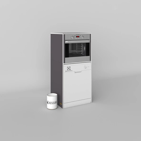 Kenzlife ankastre fırın&bulaşık makinesi dolabı botan gri 150*70*60 çamaşır makinesi - 2