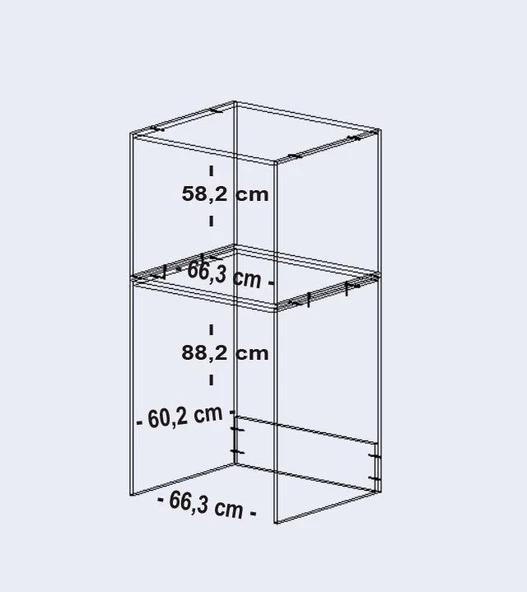 Kenzlife ankastre fırın&bulaşık makinesi dolabı botan byz 150*70*60 çamaşır makinesi - 4