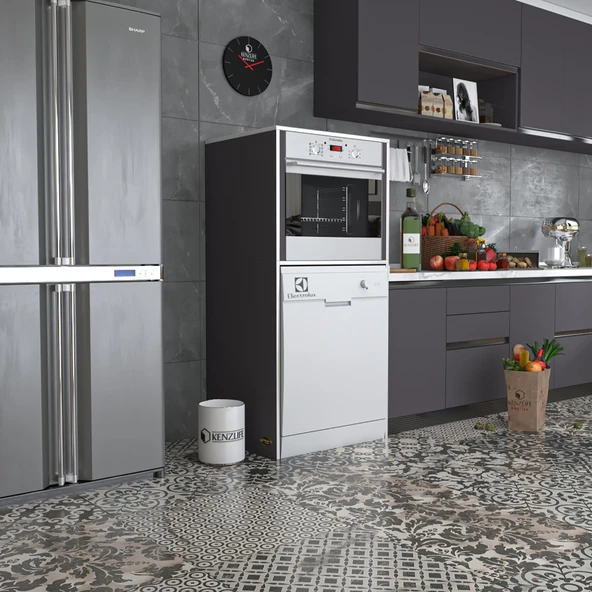 Kenzlife ankastre fırın&bulaşık makinesi dolabı botan gri 150*70*60 çamaşır makinesi