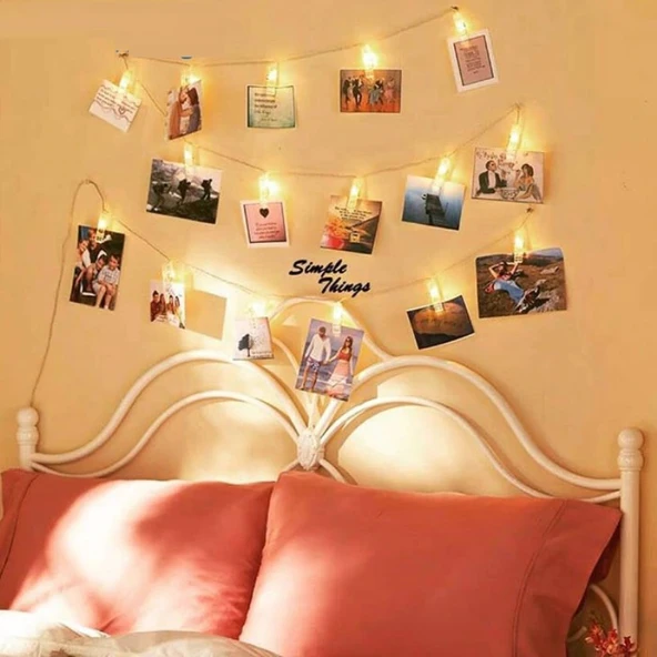 VIP 2 METRE PİLLİ MANDAL LED IŞIK DEKORATİF ROMANTİK MANDAL IŞIK GÜN IŞIĞI LED IŞIK PİLLİ LED IŞIK - Resim 2