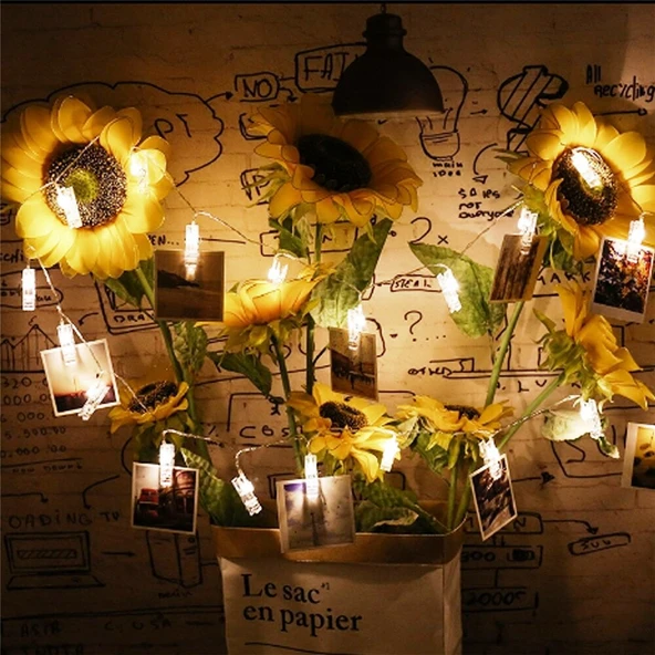 VIP 2 METRE PİLLİ MANDAL LED IŞIK DEKORATİF ROMANTİK MANDAL IŞIK GÜN IŞIĞI LED IŞIK PİLLİ LED IŞIK - Resim 3