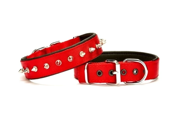 Doggie Çivi Desenli Köpek Tasması 3*65 cm Kırmızı ürün görseli 1