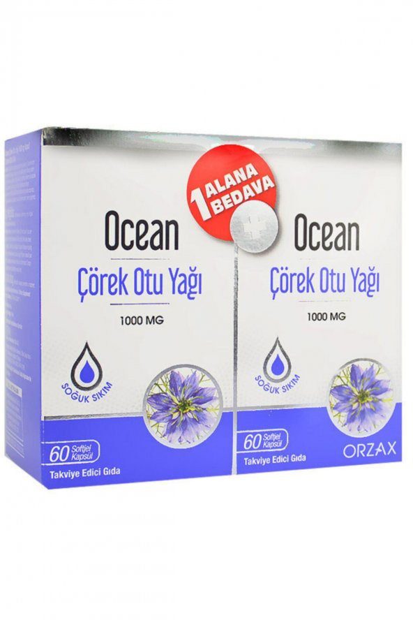 Ocean Çörek Otu Yağı 1000 mg 60 Kapsül 2li Paket