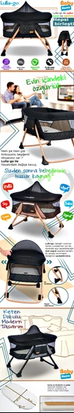 Baby Home 510 Lulla-go Bebek Sepeti Anne Yanı Sepet Beşik - 5
