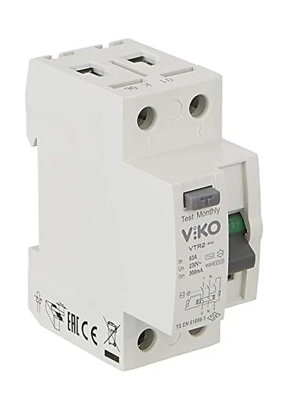 Viko Monofaze 25A 300MA yangin korumali  Kaçak Akım Rölesi