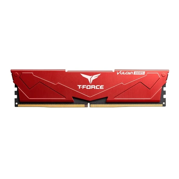 Team T-Force Vulcan Red 32GB 2x16GB 6400Mhz DDR5 Gaming Ram CL40 (FLRD532G6400HC40BDC01) - 2