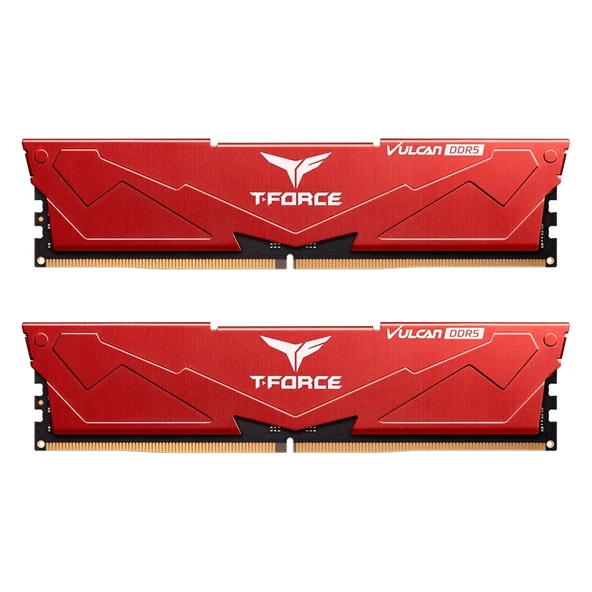 Team T-Force Vulcan Red 32GB 2x16GB 6400Mhz DDR5 Gaming Ram CL40 (FLRD532G6400HC40BDC01) - 5