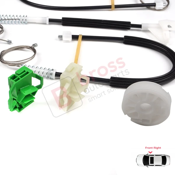 Seat Ibiza MK2 6K1 1993-2002 4/5 Kapı 6K4837402P İçin Ön Sağ Cam Kriko Tamir Seti - Resim 5