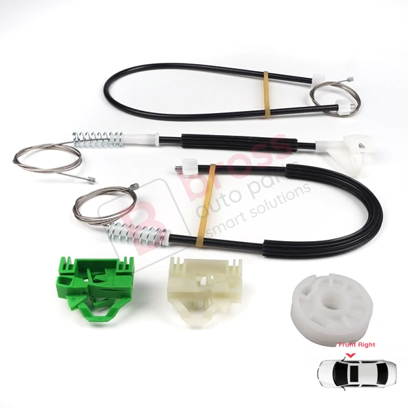 Seat Ibiza MK2 6K1 1993-2002 4/5 Kapı 6K4837402P İçin Ön Sağ Cam Kriko Tamir Seti - Resim 3