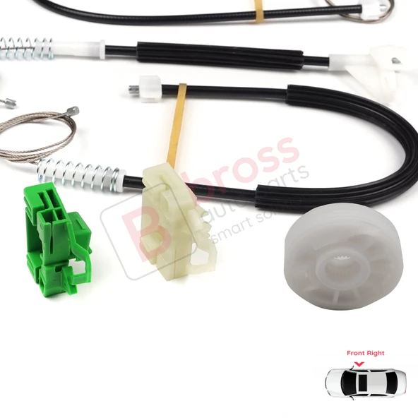 Seat Ibiza MK2 6K1 1993-2002 4/5 Kapı 6K4837402P İçin Ön Sağ Cam Kriko Tamir Seti - Resim 4