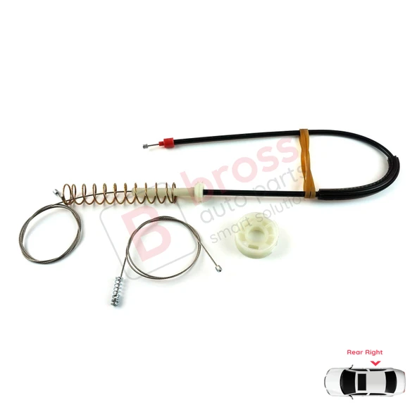 BMW 5 Serisi E39 04/1999-2004 4/5 Kapı Makyajlı Kasa 51358252430 İçin Arka Sağ Cam Kriko Tamir Seti - Resim 3