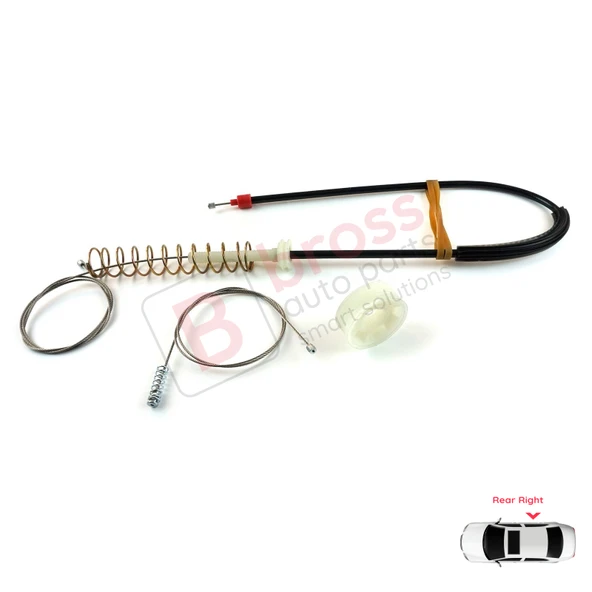 BMW 5 Serisi E39 04/1999-2004 4/5 Kapı Makyajlı Kasa 51358252430 İçin Arka Sağ Cam Kriko Tamir Seti - Resim 4