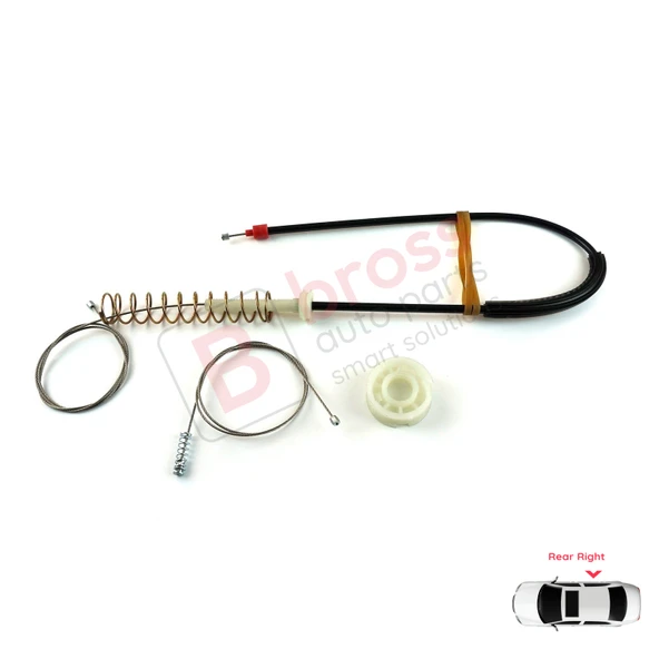 BMW 5 Serisi E39 04/1999-2004 4/5 Kapı Makyajlı Kasa 51358252430 İçin Arka Sağ Cam Kriko Tamir Seti - Resim 2