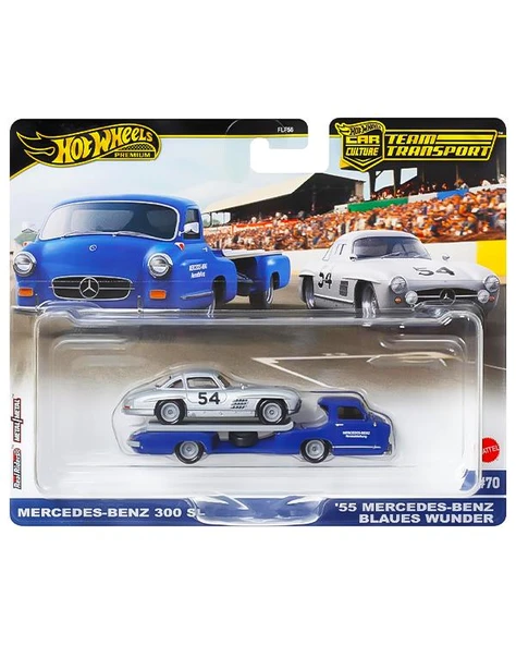 Hot Wheels Car Culture Team Transport Mercedes Benz 300 SL 55 Mercedes Benz Blaues Wunder HRV48